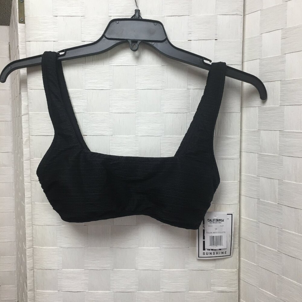 Nwt California Sunshine black bikini top size medium
